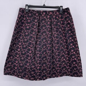 Fashion Bug Sz 18 A Line Skirt Black Floral Embroidered Lined Eyelet Flowers